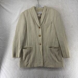 Vintage Giorgio Armani Le Collezioni  Blazer Beige Textured HerringboneItaly 10‎
